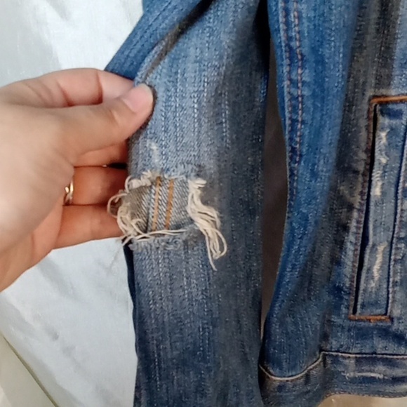 Ambercrombie and fitch women's vintage distressed blue jean jacket cotton - Picture 4 of 9